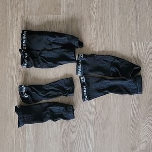 Set of 3 black Zensah compression calf sleeves for running, S/M
